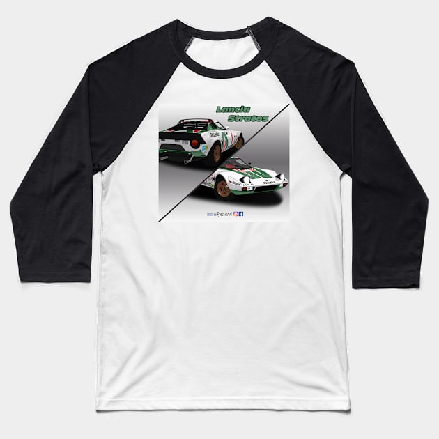 Lancia Stratos Group 4 Baseball T-Shirt by PjesusArt